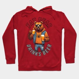 Fat Bear Drinks Beer - Humorous Designs Hoodie